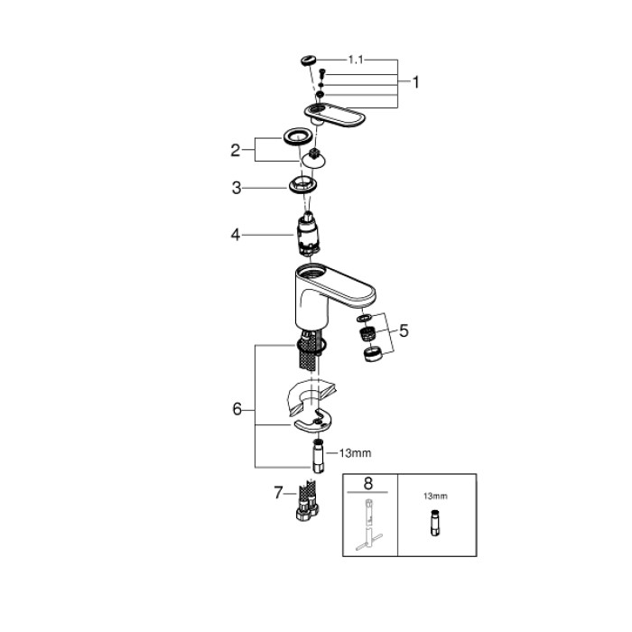 Grohe Veris Смеситель однорычажный для раковины S-Size (32186000)