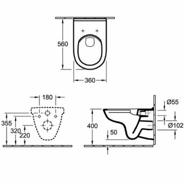 Унитаз подвесной Villeroy & Boch O.Novo Directflush (5660HR01) с сиденьем Soft Close (9M38S101)