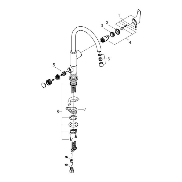 Grohe Eurosmart Смеситель для кухни с подключением к фильтру (31722000)
