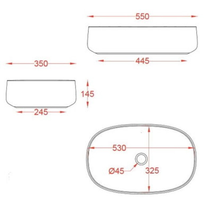 Керамическая раковина 55 см Artceram Cognac, black glossy (COL003 03;00)