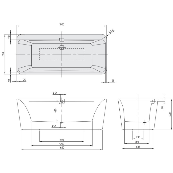 Ванна квариловая Villeroy&Boch Squaro UBQ180SQE9T2V-01