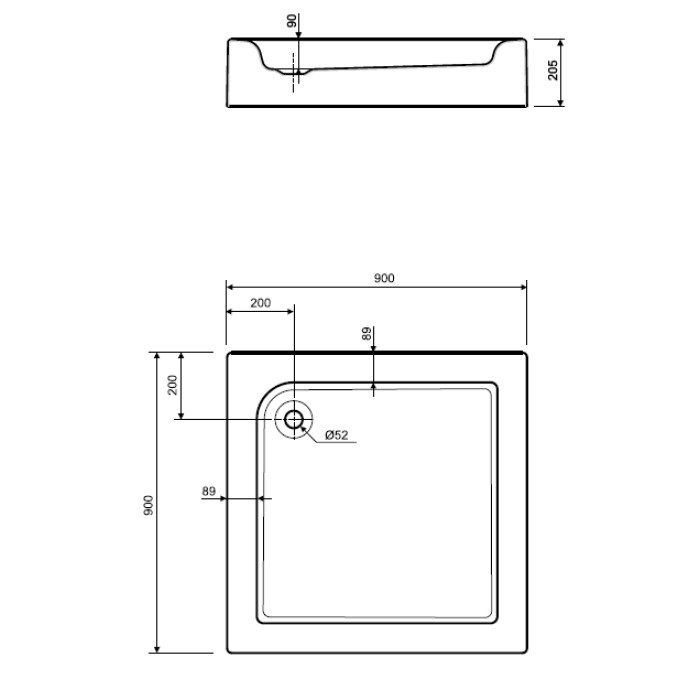 Душевой поддон KOLO STANDARD PLUS 90x90 xBK1490000
