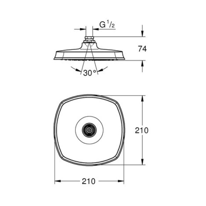 Верхний душ Grohe Grandera Rainshower 210 27976000 Верхний душ Grohe Grandera Rainshower 210 27976000