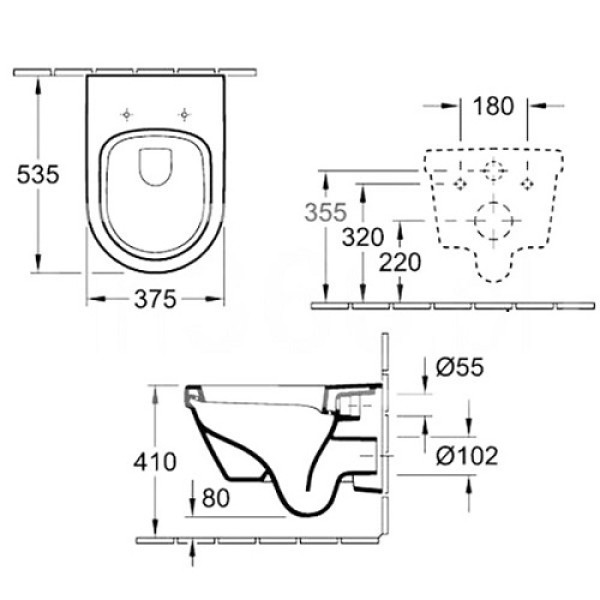 Унитаз подвесной Villeroy & Boch Omnia Architectura Directflush (5684HR01) с сиденьем Soft Close (98M9C101)