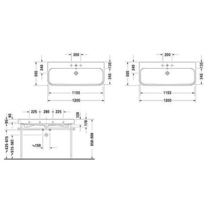 Плитка керамогранит Керамическая раковина 120 см Duravit Happy D.2 2318120000 для пола