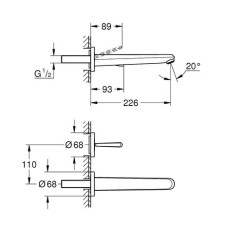 Смеситель для раковины Grohe Eurodisc Joy L-Size 19969000