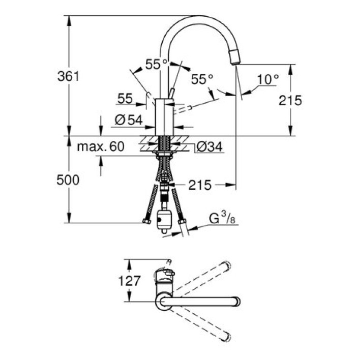 Смеситель для кухни Grohe Concetto 32663001