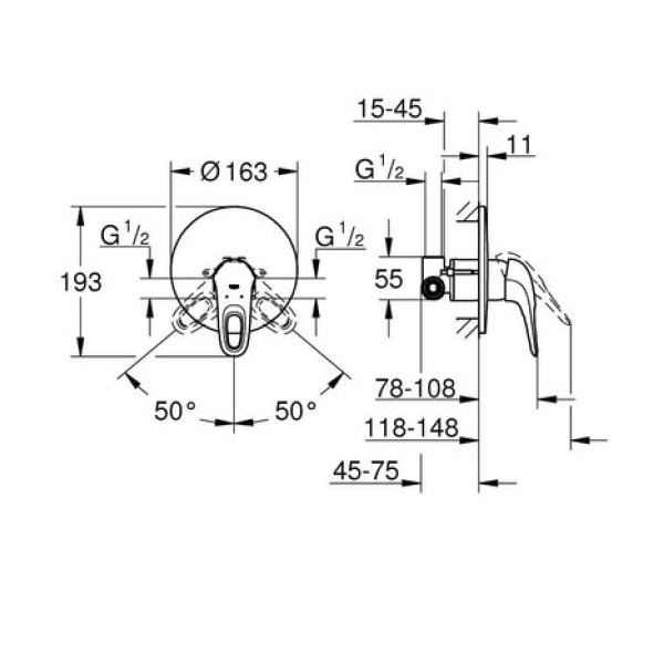 Смеситель для душа Grohe Eurostyle 33635003