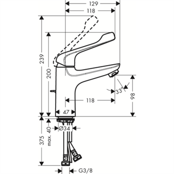 Смеситель для раковины Hansgrohe Novus 100 71921000