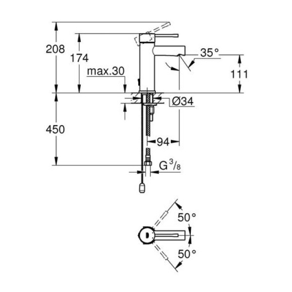 Смеситель для раковины Grohe Essence S-Size 32899001