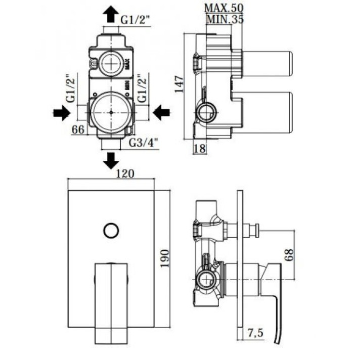 Смеситель Paffoni Elle (EL015CR) Смеситель Paffoni Elle (EL015CR)
