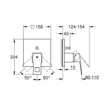 Grohe Eurocube Смеситель однорычажный на 2 выхода (24062AL0)