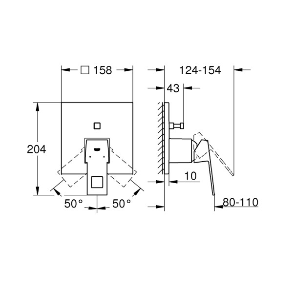 Grohe Eurocube Смеситель однорычажный на 2 выхода (24062AL0)