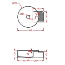 Керамическая раковина 44 см Artceram Cartesio (CAL004 01;00)