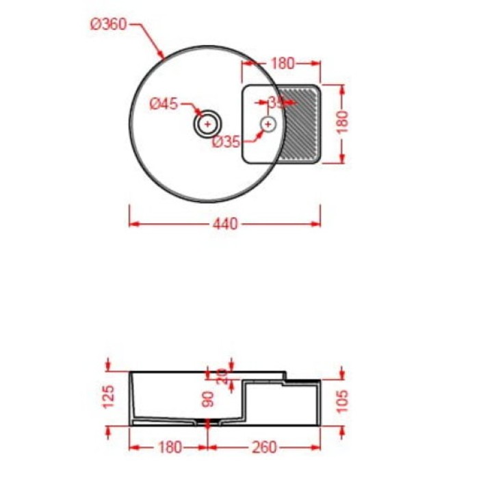 Керамическая раковина 44 см Artceram Cartesio (CAL004 01;00)