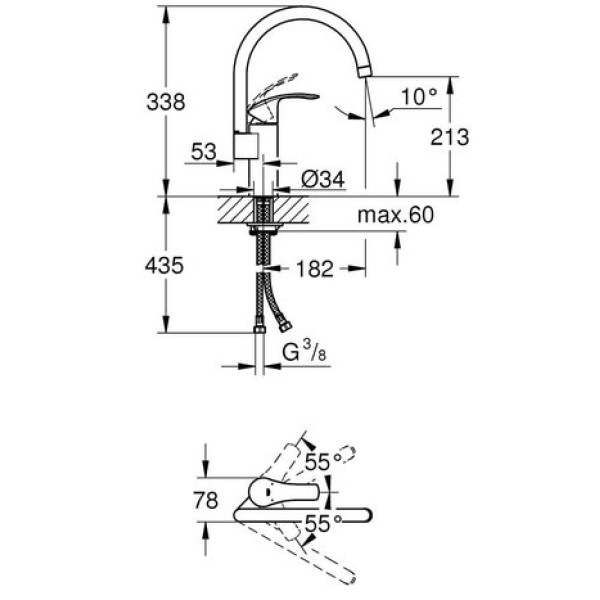 Смеситель для кухни Grohe Eurosmart 33202DC2