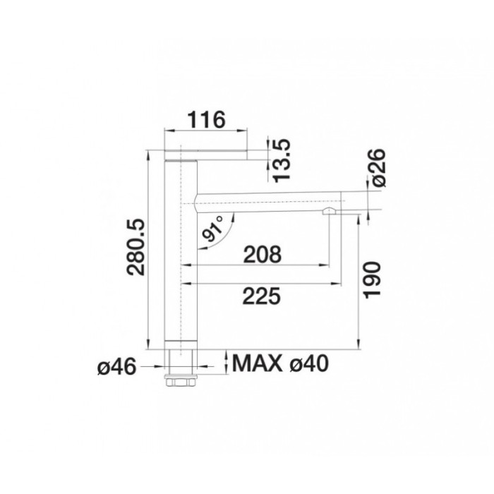 Смеситель кухонный Blanco LINEE - S нержавеющая сталь матовая 517593 Смеситель кухонный Blanco LINEE - S нержавеющая сталь матовая 517593