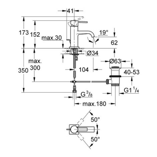 Смеситель для раковины Grohe Allure M-Size 32757000