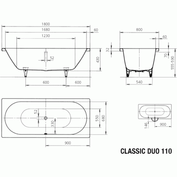 Kaldewei Classic Duo 180x80 (291000010001)