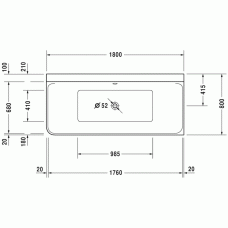 P3 Comforts ванна прямоугольная 180 см 700380000000000 в интернет-магазине «Estet Room»