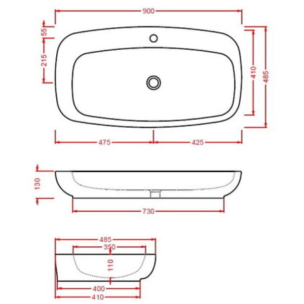 Керамическая раковина 90 см Artceram Dial, white glossy (DAL004 01;00)
