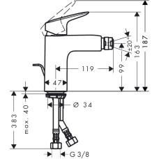 Смеситель для биде Hansgrohe Logis 100 71200000