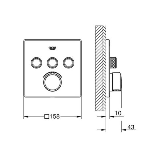 Смеситель для встраиваемого монтажа Grohe Grohtherm SmartControl 29149000