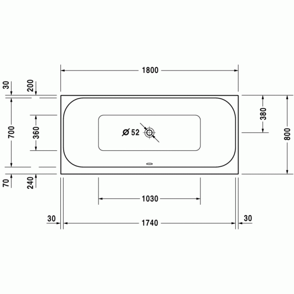 Happy D.2 ванна прямоугольная 180 см 700314000000000 в интернет-магазине «Estet Room»