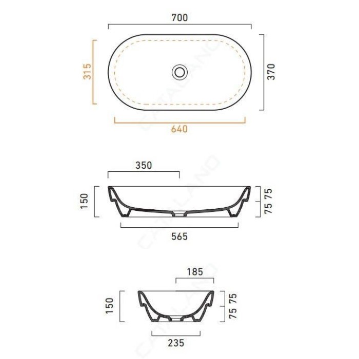 Керамическая раковина 70 см Catalano Sfera