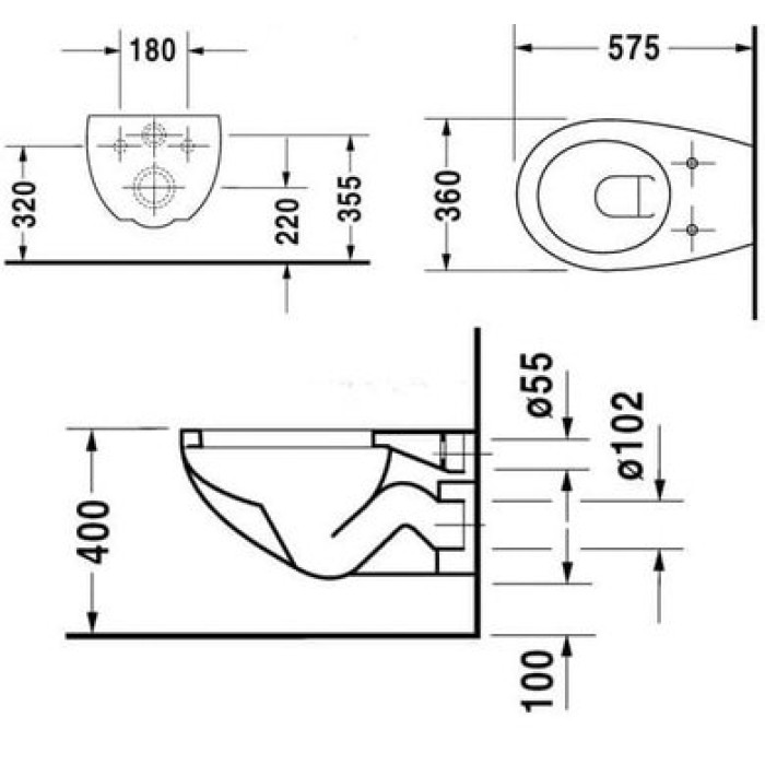 Плитка керамогранит Подвесной унитаз Colomba Duravit Duraplus 2547090000 для пола