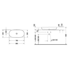 Плитка керамогранит Керамическая раковина 80 см Duravit Luv 0379800000 для пола