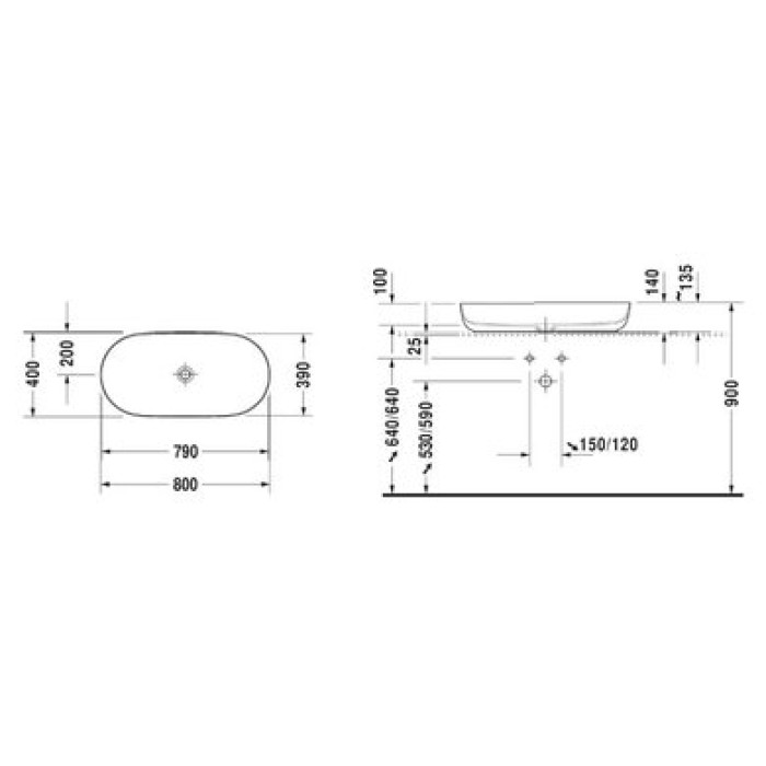 Плитка керамогранит Керамическая раковина 80 см Duravit Luv 0379800000 для пола
