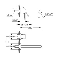 Grohe Essence Смеситель для раковины на два отверстия L-Size (19967AL1)