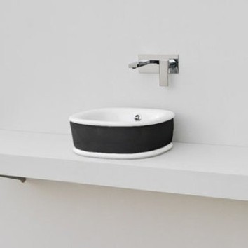 Керамическая раковина 45 см Artceram Azuley, white glossy/black bicolor (AZL001 01;50)