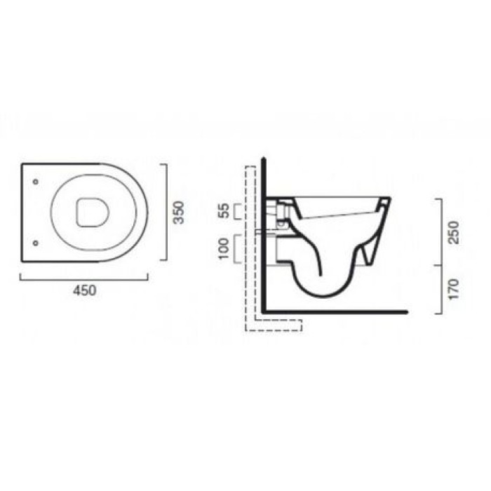Подвесной укороченный унитаз с крышкой Catalano Zero