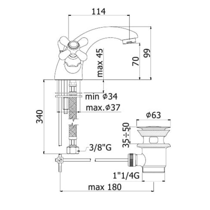 Смеситель для раковины Paffoni Iris-Viola (IRV075CR)