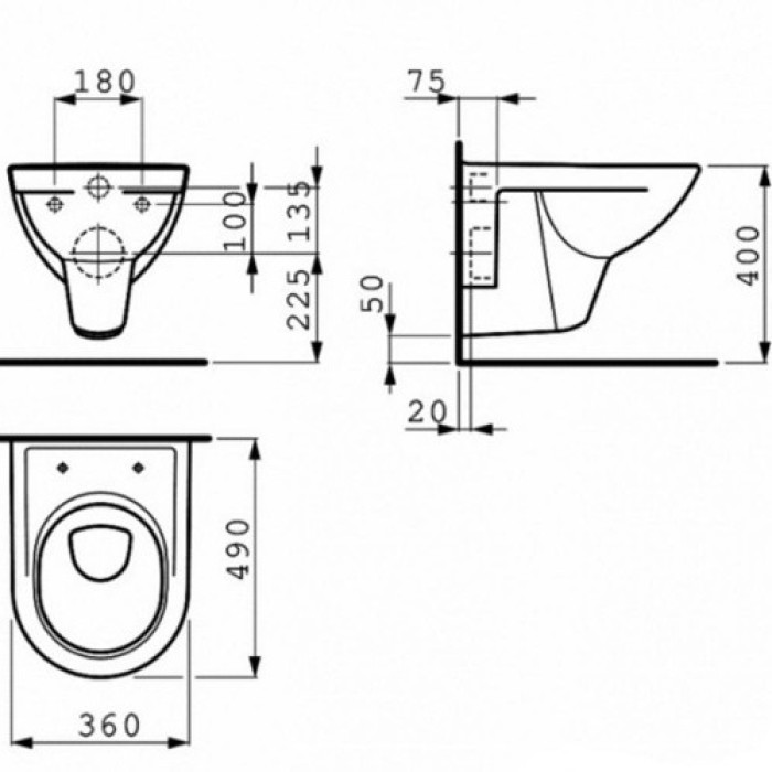 Унитаз подвесной укороченный Laufen Pro (H8209520000001) без сиденья