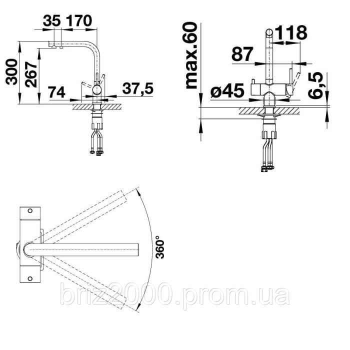 Смеситель кухонный Blanco FONTAS II SILGRANIT черный 526157