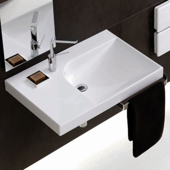 Керамическая раковина 75 см Hatria Grandangolo, белый (Y0YD01)