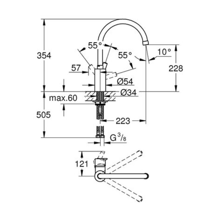 Смеситель для раковины GROHE Feel 32670000 Смеситель для раковины GROHE Feel 32670000