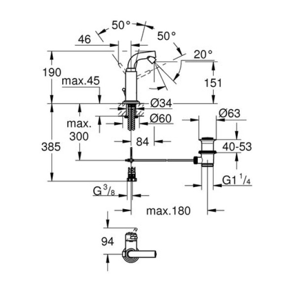 Смеситель для биде Grohe Atrio M-Size 32134001