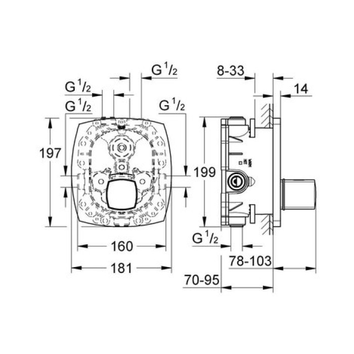 Термостатический смеситель Grohe Grandera 19941IG0 Термостатический смеситель Grohe Grandera 19941IG0