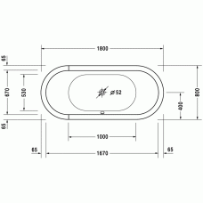 Starck ванна овальная 180 см с акриловой панелью 700010000000000 в интернет-магазине «Estet Room»