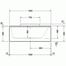 DuraStyle ванна прямоугольная 160 см 700293000000000 в интернет-магазине «Estet Room»