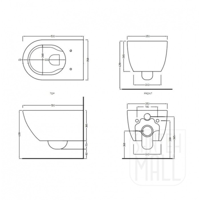 Унитаз подвесной Cielo Enjoy, white