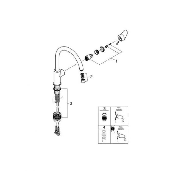 Grohe BauEdge Смеситель однорычажный для кухни (31233001)