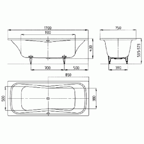 Ванна стальная Kaldewei DYNA DUO MOD.610 170X75СМ 216015320001 толщина 3.5мм