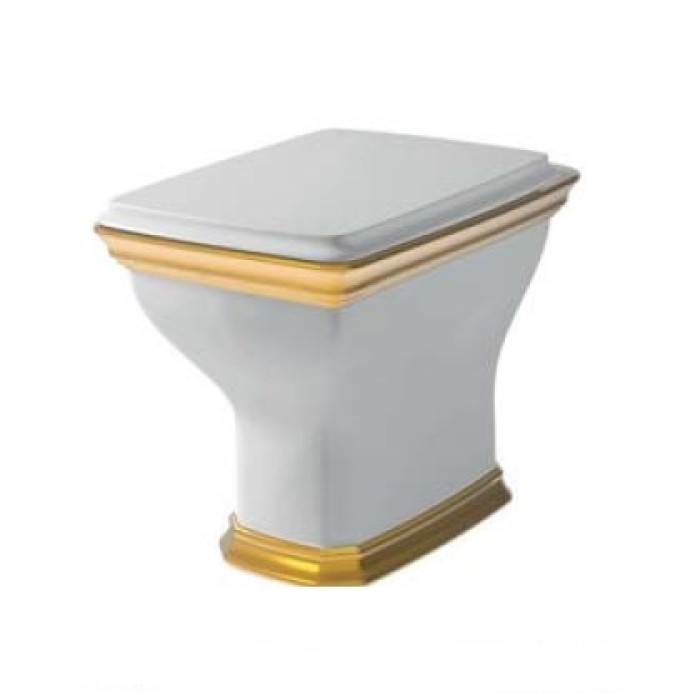 Напольный унитаз Artceram Civitas (CIV003 01;91) white glossy/gold stripe