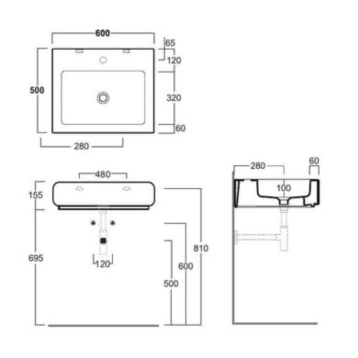 Керамическая раковина 60 см Simas Top-Lavabi OH 10