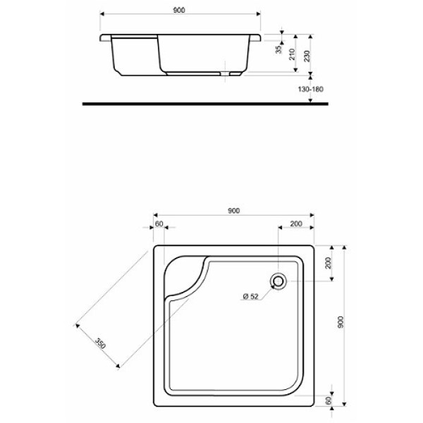 Душевой поддон KOLO DEEP 90x90 xBK0390000